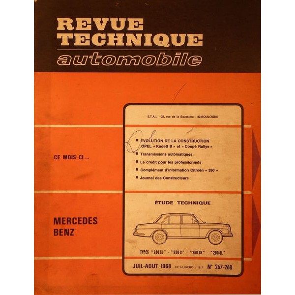 Revue technique automobile mercedes 250 #3