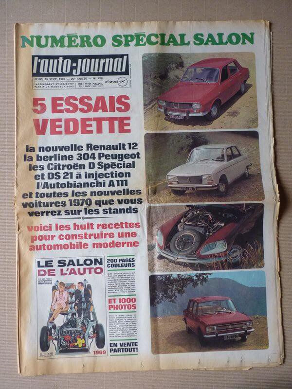 Auto Journal N º 4 Peugeot 504 Gt Autobleu Citroen Ds21 Ie D Especial Ebay