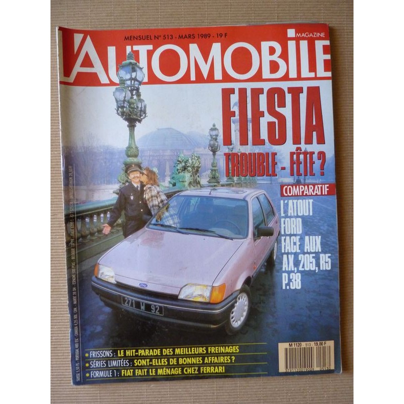 L'Automobile n°513, Peugeot 405 GR X4, Ford Escort D, Nissan 200SX, Porsche 944, Volkswagen Corrado, Fiesta 1.4