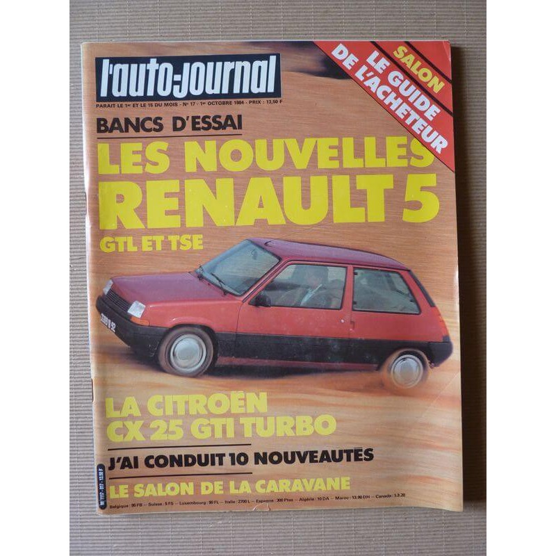 Auto-Journal n°17-84, Citroën CX 25 GTI Turbo, Renault Super 5 GTL TSE, Treser, Citroën Éco 2000