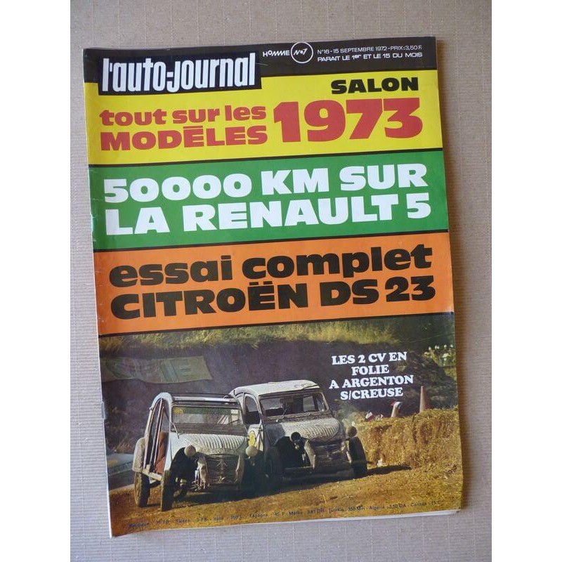 Auto-Journal n°16-72, Citroën DS23, Renault 5 TL, Citroën 2cv cross