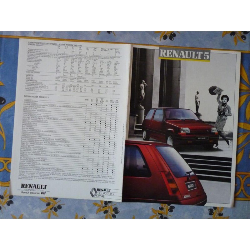 Renault Supercinq 5 1987-1988, catalogue brochure dépliant