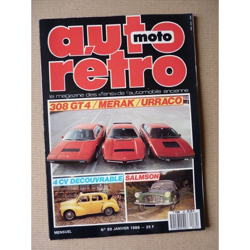 Auto Rétro n°89, BMW 750, Ford Mustang Shelby, Lamborghini Urraco, Maserati Merak, Peugeot 304, Renault Bikini 4cv