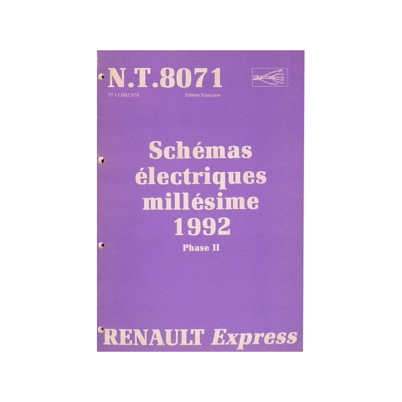 Renault Express, schémas électriques 1992