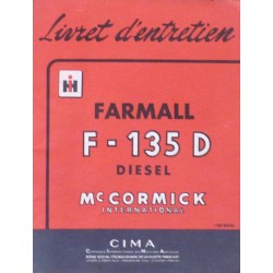 McCormick IH Farmall F-135D, notice d'entretien