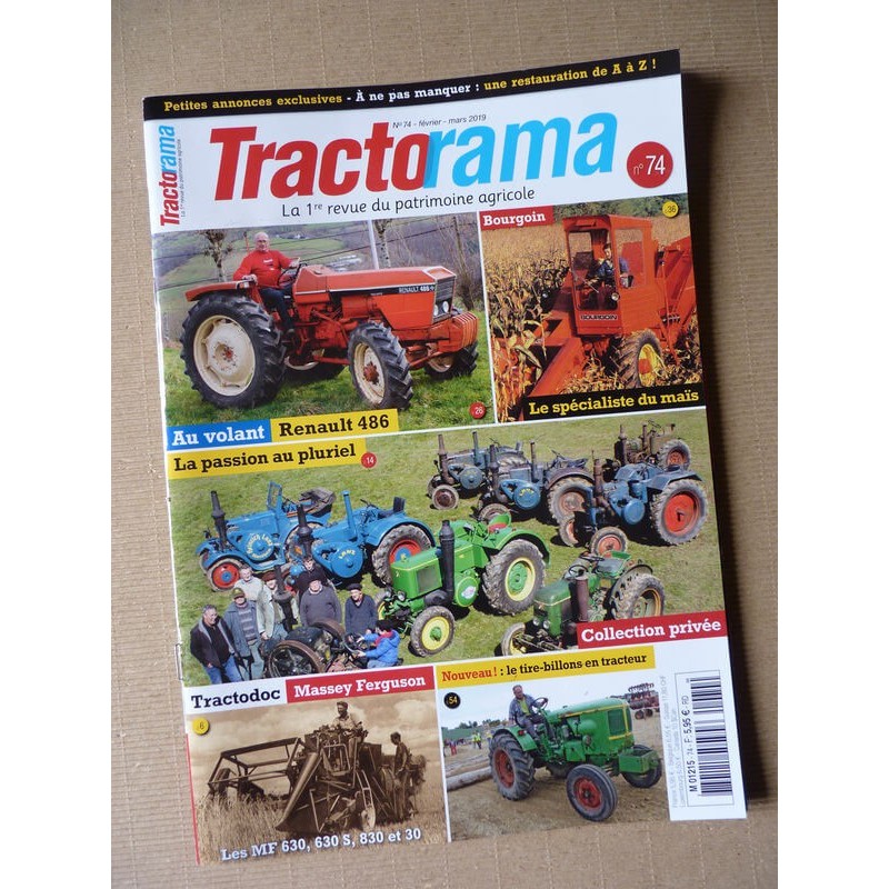 Tractorama n°74, Renault 486, Bourgoin, Debiesse 11R, Lanz