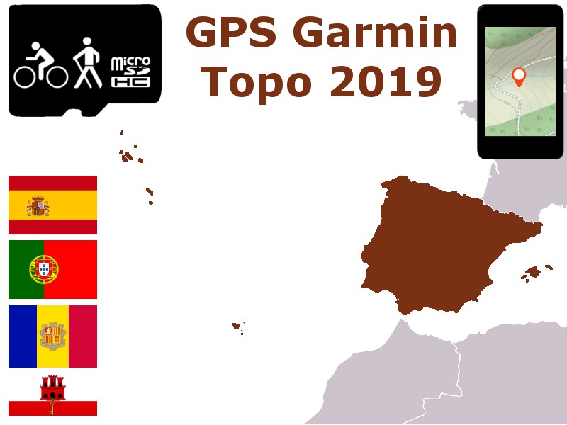 garmin carte espagne Carte Topo 2020 Espagne Portugal Baleares Madere Microsd Gps Garmin garmin carte espagne