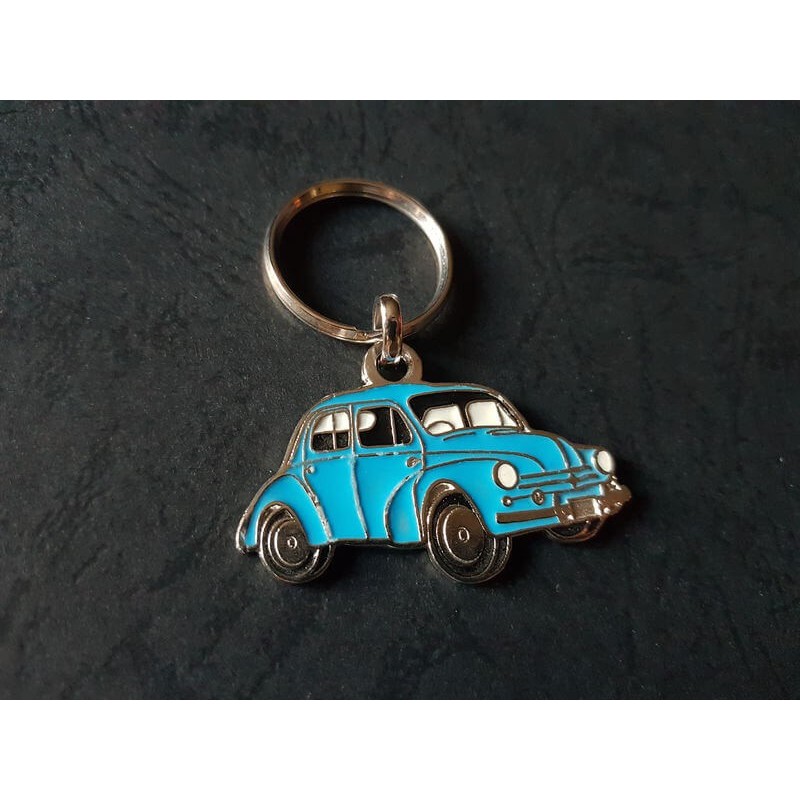 Porte-clés profil Renault 4cv (bleu)