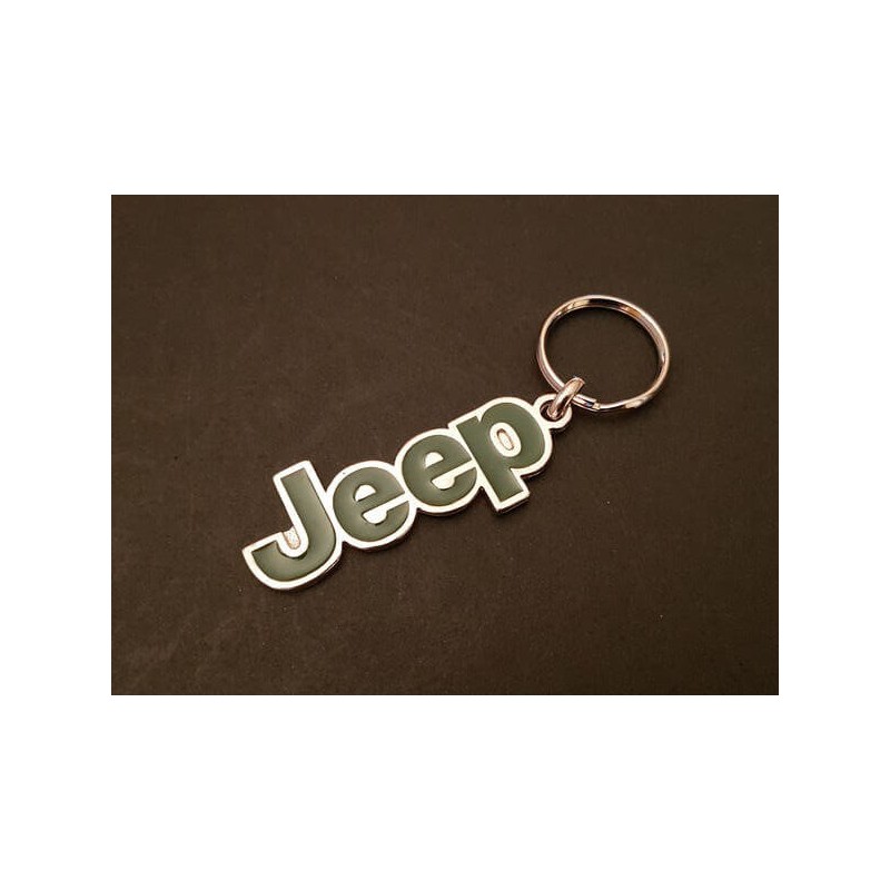 Porte-clés Jeep, Willys, CJ, DJ, Wrangler, TJ, Compas, Cherokee (vert)