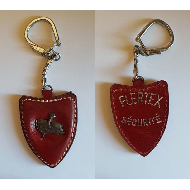 porte-clés Flertex sécurité, freins automobiles, cuir rouge (pc)