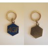 porte-clés AGF assurance, hexagone bleu (pc)