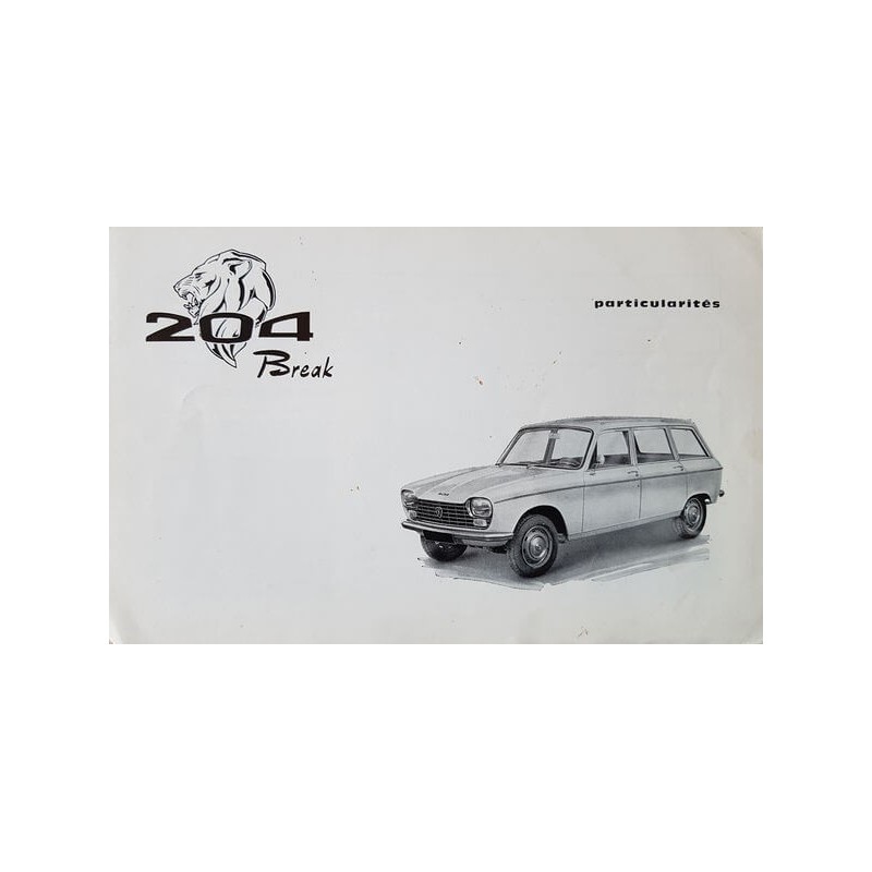 Peugeot 204 Break, notice d’entretien (eBook)