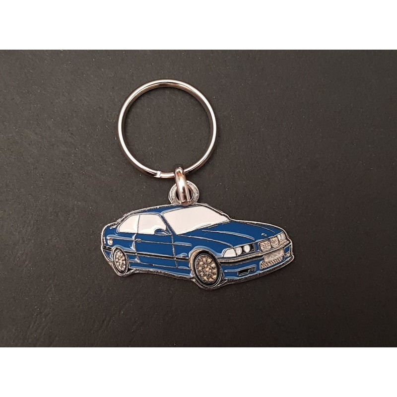 Porte-clés profil BMW E36 M3, coupe 316i 318i 320i 323i 325i 328i (bleu)