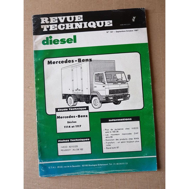 RTD Mercedes Benz 1114 et 1117, moteur OM 366, 366A