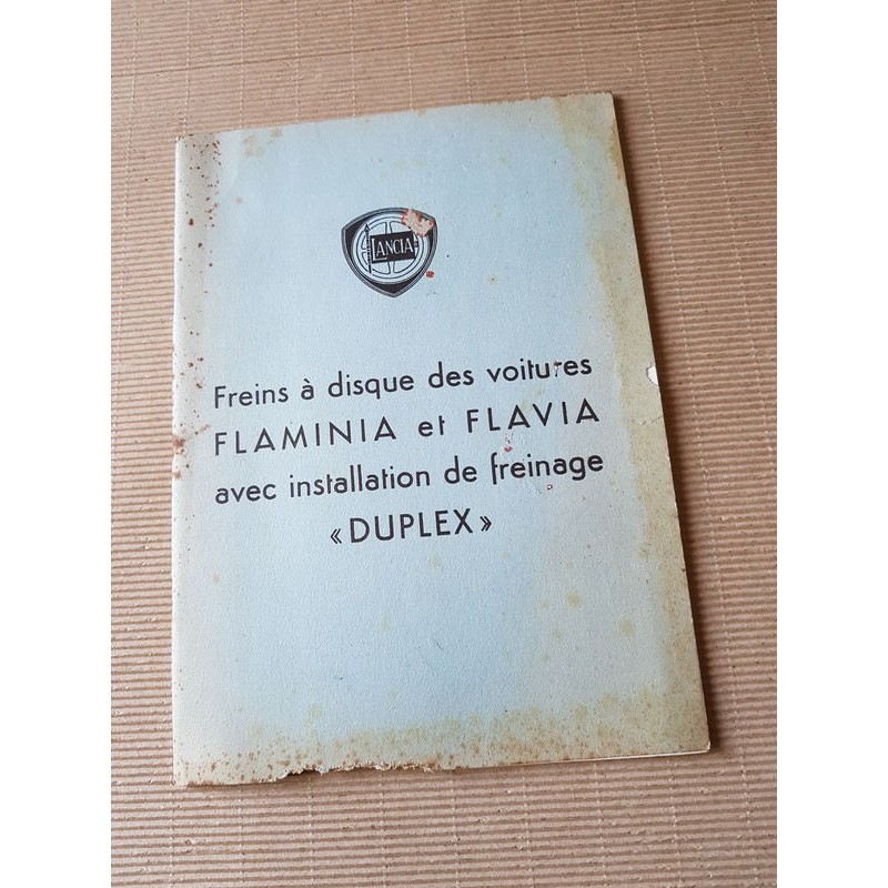 Lancia Flavia et Flaminia, freins à disques Duplex, notice d’entretien originale