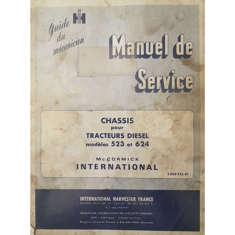 International 523, 624, manuel de réparation châssis (eBook)