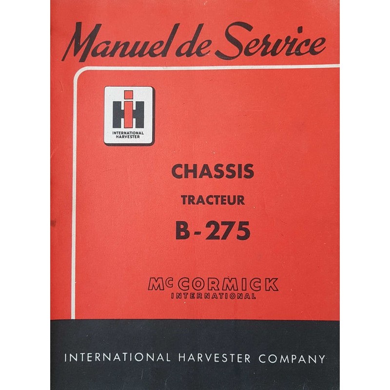 McCormick B-275, manuel de réparation châssis (eBook)