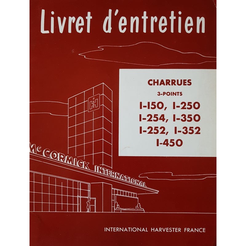 McCormick charrues 1-150 1-250 1-254 1-350 1-252 1-352 1-450, Notice d’entretien (eBook)