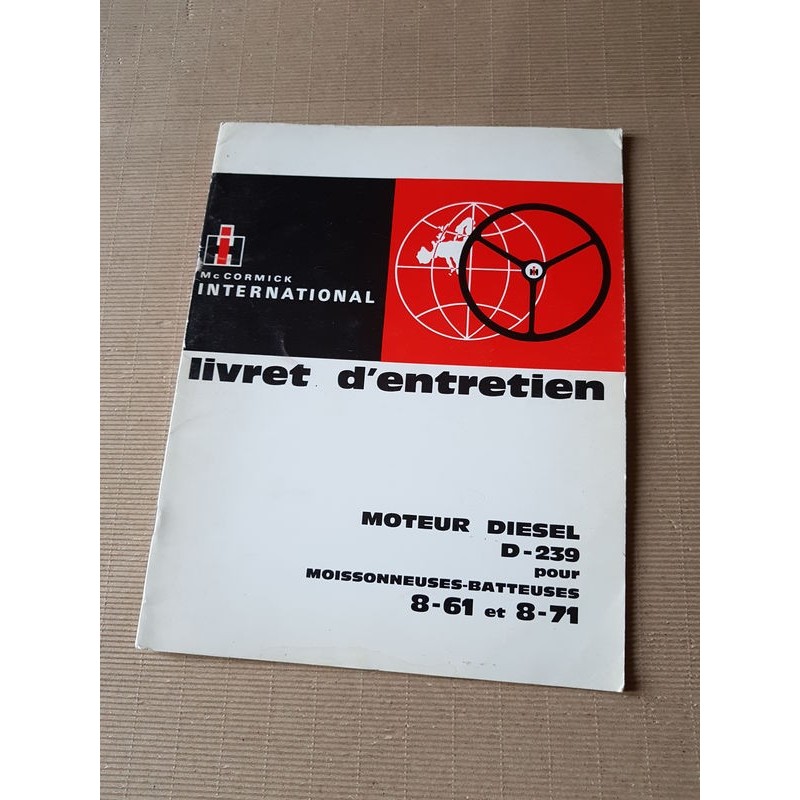 International D-239 pour 8-61, 8-71, Notice d’entretien original