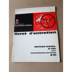 International D-206 pour moissonneuse 8-51, Notice d’entretien original