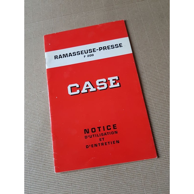 Case F200 presse-ramasseuse, Notice d’entretien original