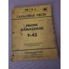 McCormick F-45 presse-ramasseuse, catalogue de pièces original