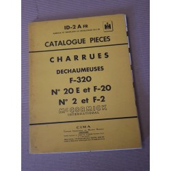 McCormick IH charrues déchaumeuses F-320, catalogue de pièces original