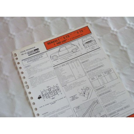 Fiche technique Renault 5TS, 5TX, R1229