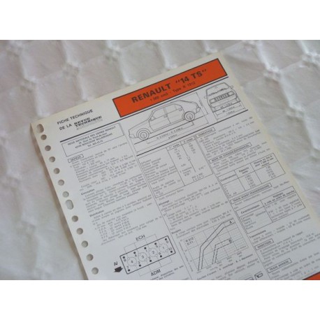  Fiche  technique  Renault  14 TS R1212 1 4l  7cv