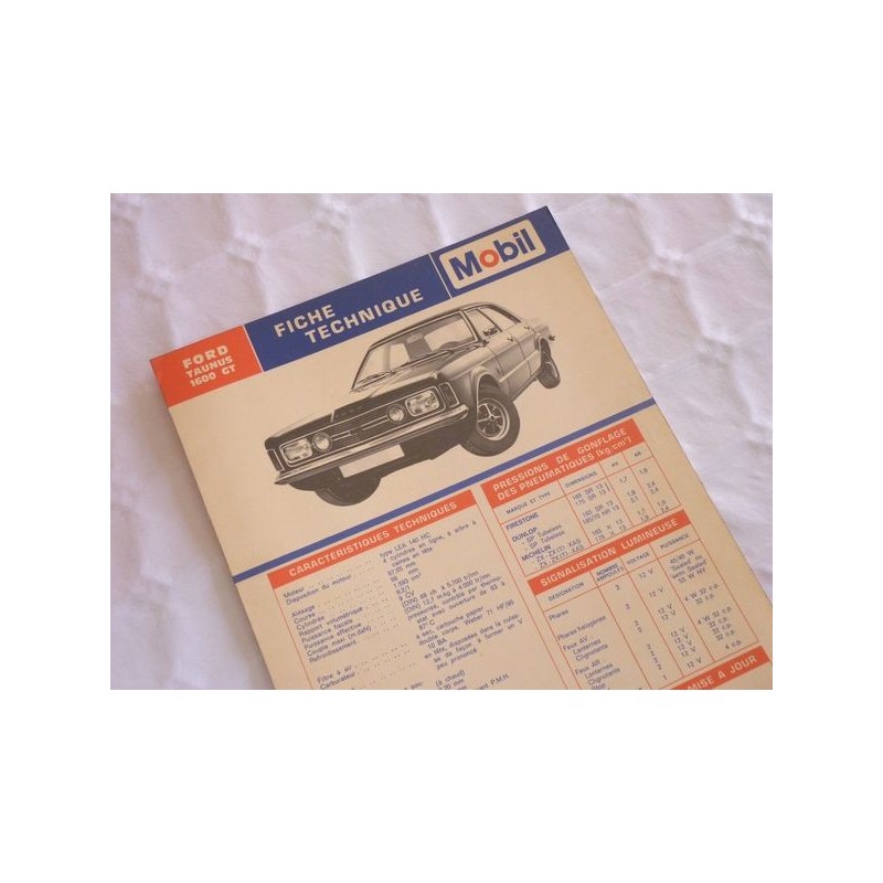 Mobil Fiche technique Ford Taunus TC 1600 GT