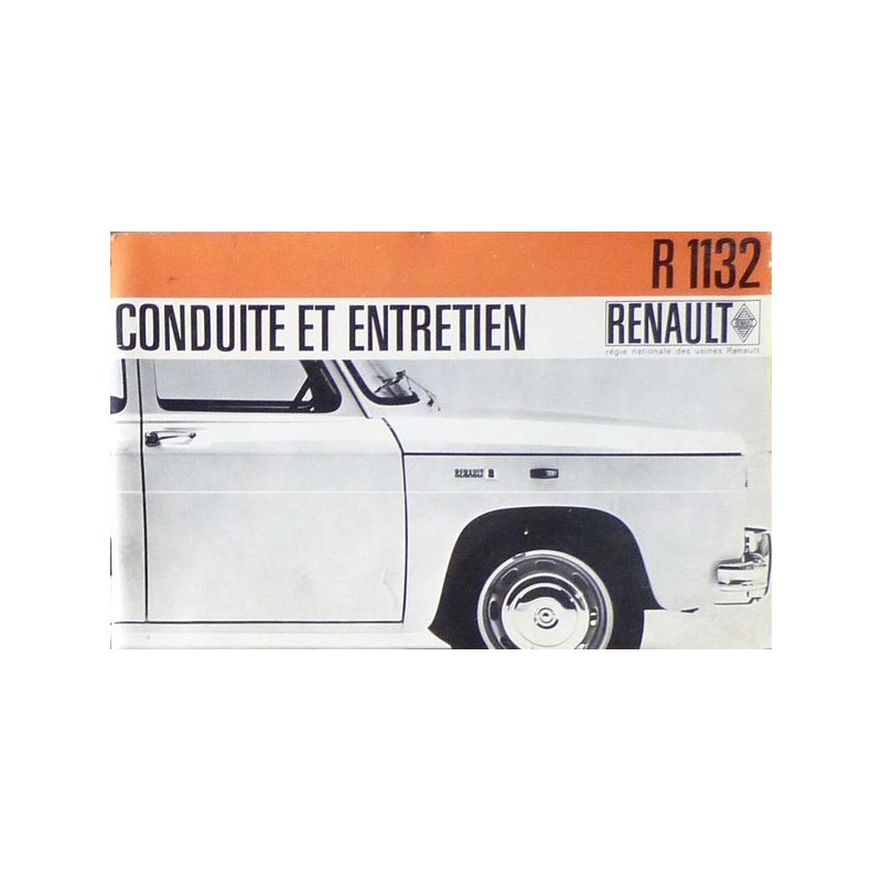 Renault 8 R1132, notice d'entretien