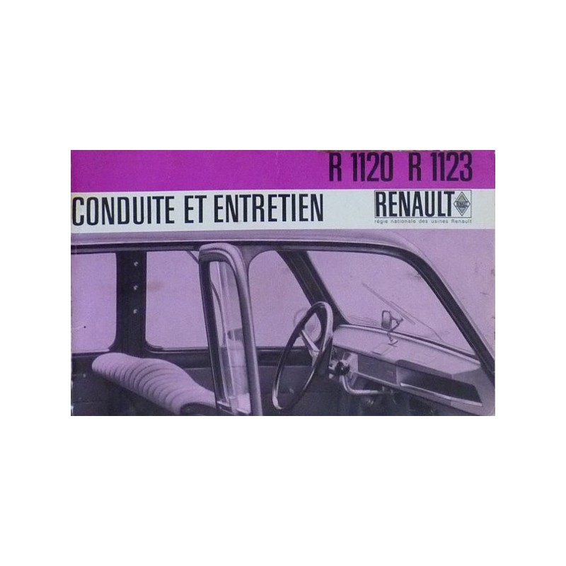 Renault 4 types R1120 et R1123, notice d'entretien