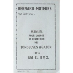 Bernard-Moteurs tondeuses BM11, BM2, notice d'entretien